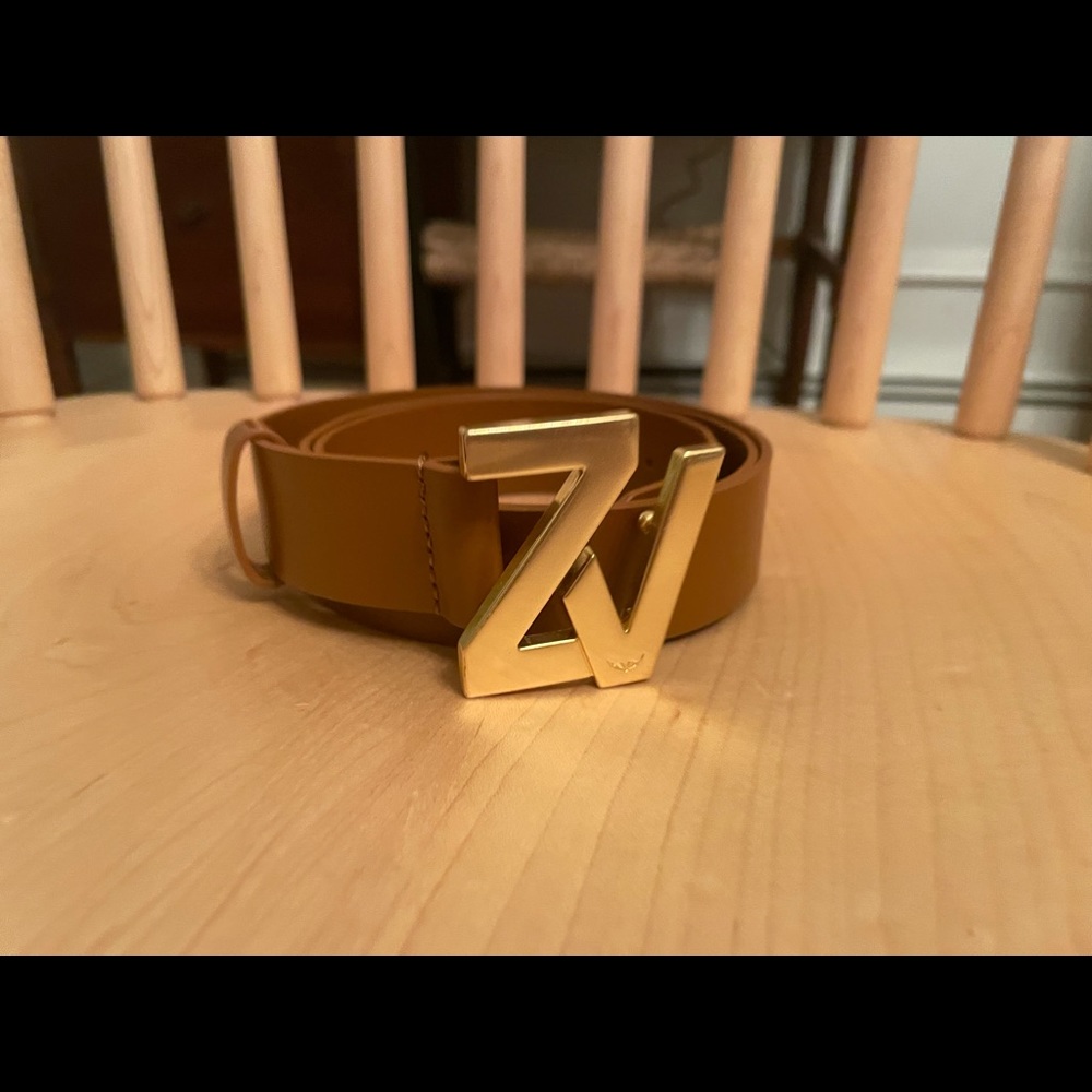 Zadig & Voltaire Gold and Tan Belt